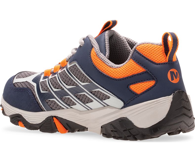 Merrell Moab FST Low Vedenpitävät Lasten Tennarit Laivastonsininen Harmaat Oranssi | 38774K-2SN