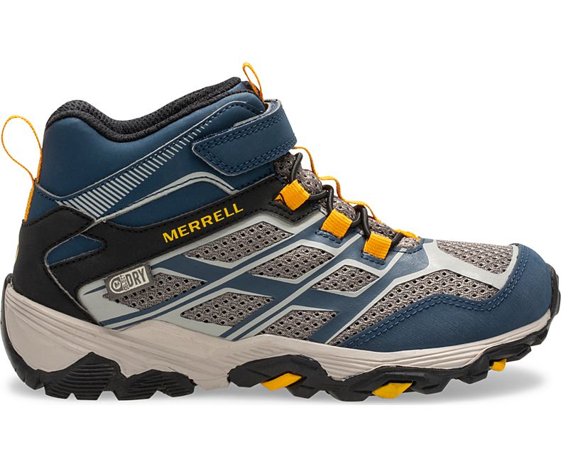 Merrell Moab FST Mid A/C Vedenpitävät Boot Lasten Saappaat Laivastonsininen Harmaat | 30140K-2HG