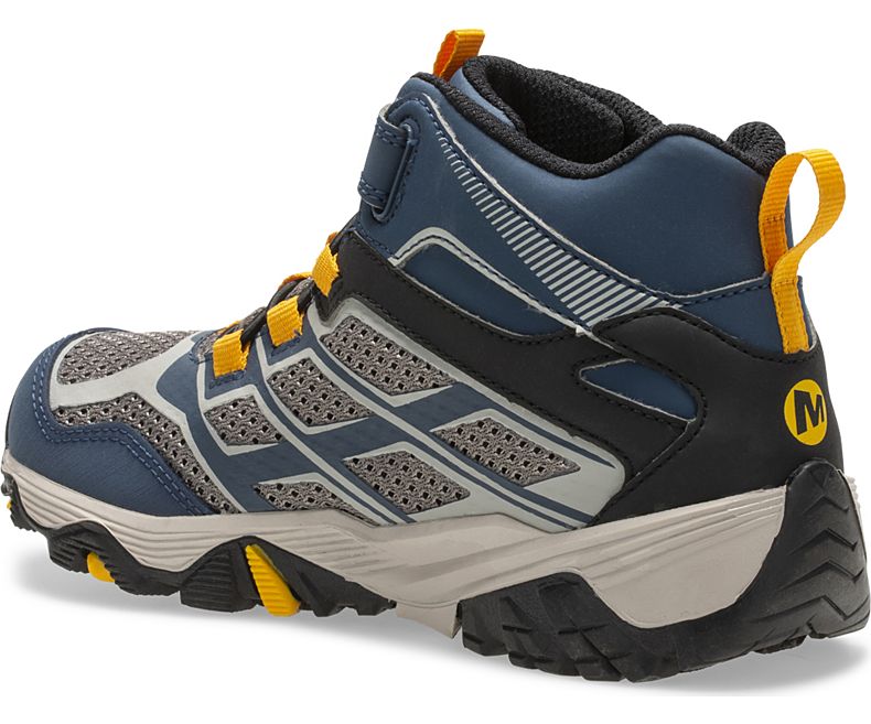 Merrell Moab FST Mid A/C Vedenpitävät Boot Lasten Saappaat Laivastonsininen Harmaat | 30140K-2HG