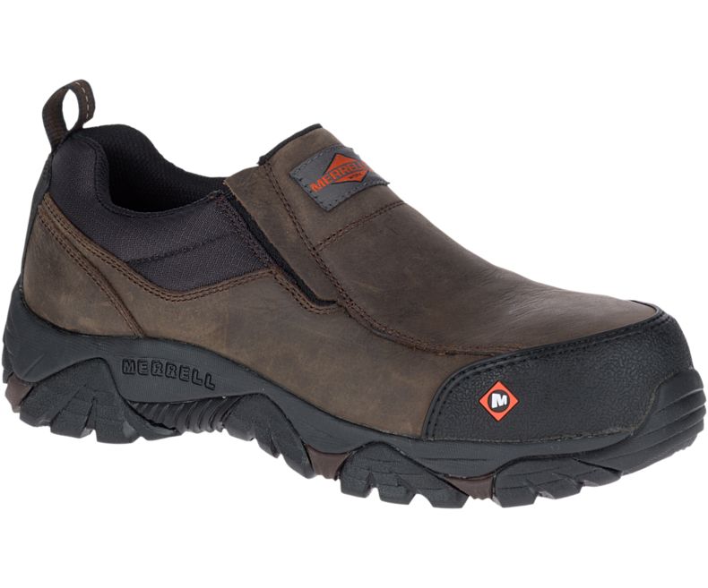 Merrell Moab Rover Moc Comp Varvas Työ Shoe Miesten Pistokkaat Tummanruskea | 31154M-2CD