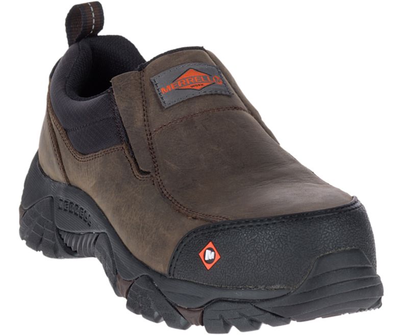 Merrell Moab Rover Moc Comp Varvas Työ Shoe Leveät Leveys Miesten Työkengät Tummanruskea | 31155M-2WD