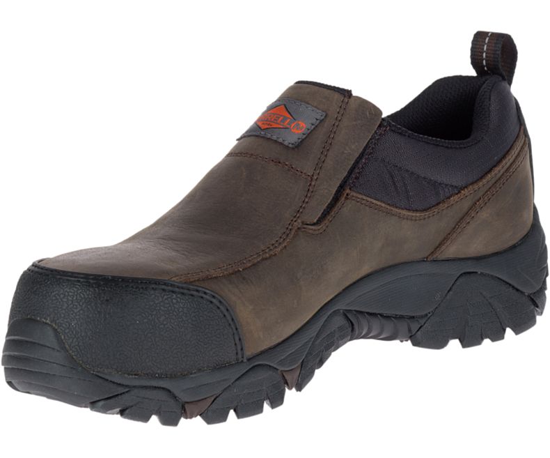 Merrell Moab Rover Moc Comp Varvas Työ Shoe Leveät Leveys Miesten Työkengät Tummanruskea | 31155M-2WD