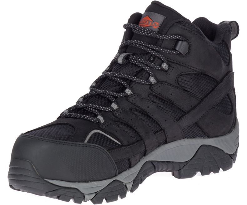 Merrell Moab Vertex Mid Vedenpitävät Comp Varvas Työ Boot Leveät Leveys Miesten Työsaappaat Mustat | 38742M-2WB