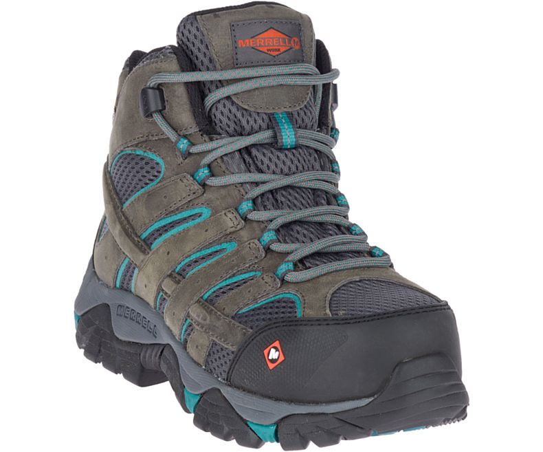 Merrell Moab Vertex Mid Vedenpitävät Comp Varvas Työ Boot Naisten Työsaappaat Oliivinvihreä Vihreä | 38743W-1WO