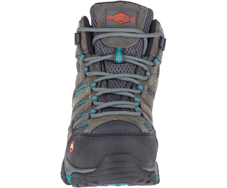 Merrell Moab Vertex Mid Vedenpitävät Comp Varvas Työ Boot Naisten Työsaappaat Oliivinvihreä Vihreä | 38743W-1WO