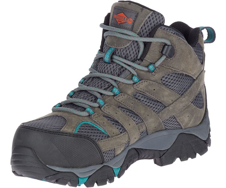 Merrell Moab Vertex Mid Vedenpitävät Comp Varvas Työ Boot Naisten Työsaappaat Oliivinvihreä Vihreä | 38743W-1WO