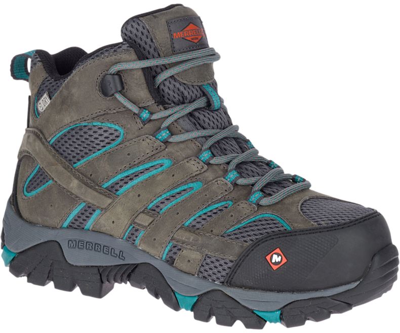 Merrell Moab Vertex Mid Vedenpitävät Comp Varvas Työ Boot Naisten Työsaappaat Oliivinvihreä Vihreä | 38743W-1WO