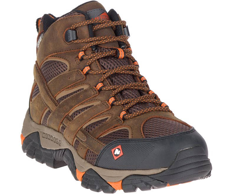 Merrell Moab Vertex Mid Vedenpitävät SR Työ Boot Miesten Työsaappaat Suklaa | 38744M-2WC