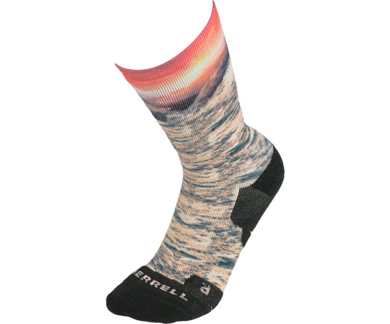 Merrell Mountain Sunrise Print Performance Crew Sock Naisten Sukat Koralli | 42872W-1SC