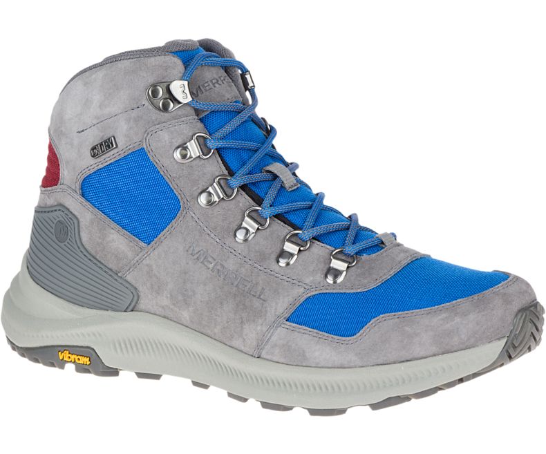 Merrell Ontario 85 Mid Vedenpitävät Miesten Vaelluskengät Harmaat Sininen | 39219M-2HA