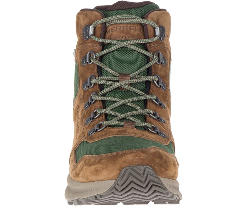 Merrell Ontario 85 Mid Vedenpitävät Miesten Vaelluskengät Vihreä Ruskea | 39219M-2HG