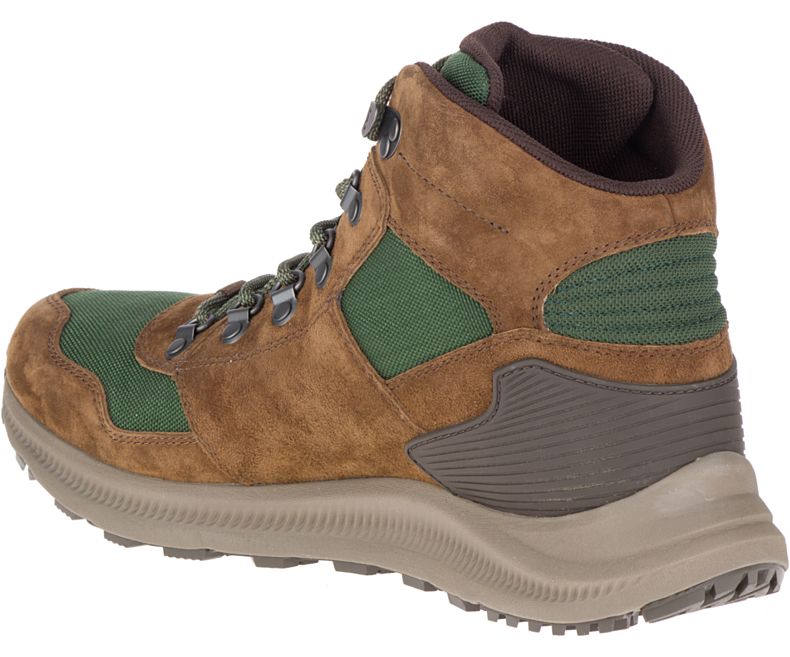 Merrell Ontario 85 Mid Vedenpitävät Miesten Vaelluskengät Vihreä Ruskea | 39219M-2HG