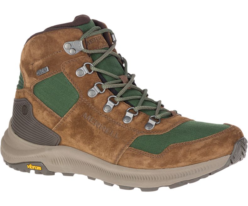 Merrell Ontario 85 Mid Vedenpitävät Miesten Vaelluskengät Vihreä Ruskea | 39219M-2HG