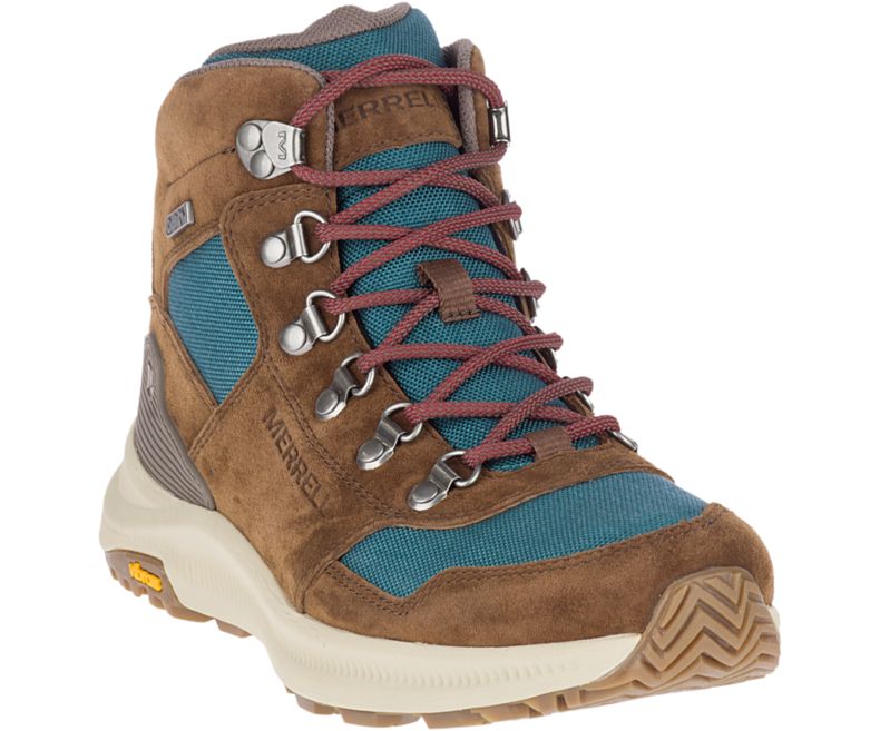 Merrell Ontario 85 Mid Vedenpitävät Naisten Vaelluskengät Ruskea Turkoosi | 39218W-1WB