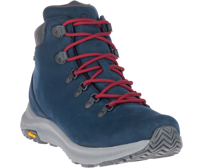 Merrell Ontario Mid Vedenpitävät Miesten Vaelluskengät Tummansininen Punainen | 35911M-2HC