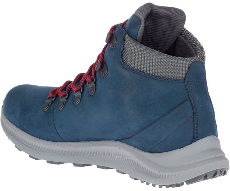 Merrell Ontario Mid Vedenpitävät Miesten Vaelluskengät Tummansininen Punainen | 35911M-2HC