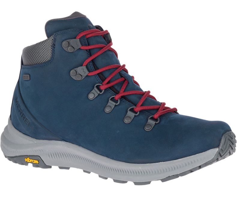 Merrell Ontario Mid Vedenpitävät Miesten Vaelluskengät Tummansininen Punainen | 35911M-2WA