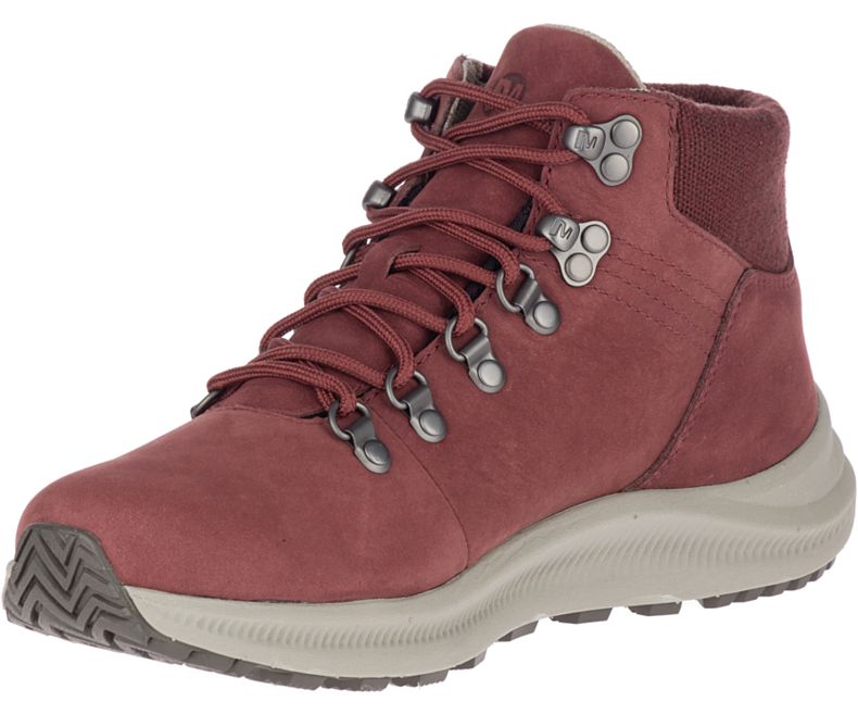 Merrell Ontario Mid Vedenpitävät Naisten Vaelluskengät Tummanpunainen | 35912W-1HA