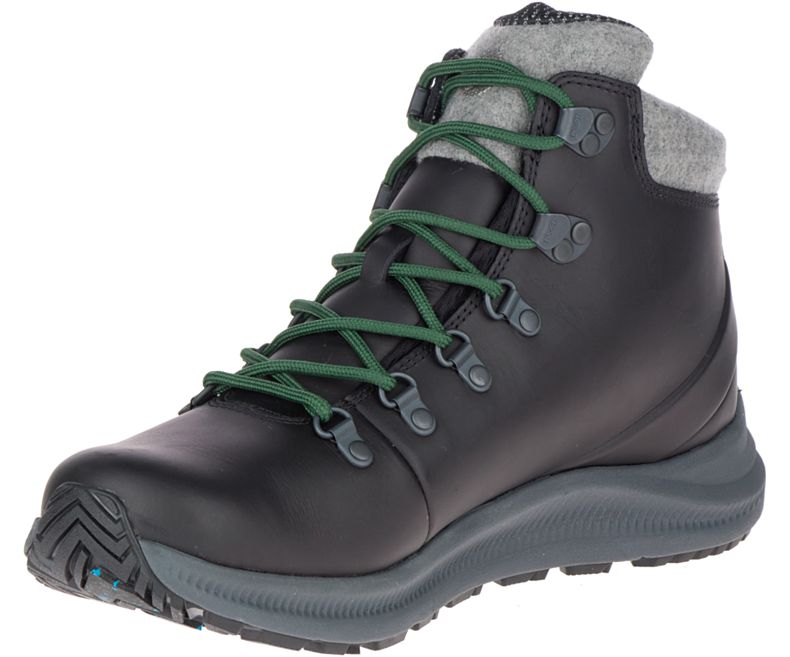 Merrell Ontario Thermo Mid Vedenpitävät Miesten Vaellussaappaat Mustat Vihreä | 41494M-2HA