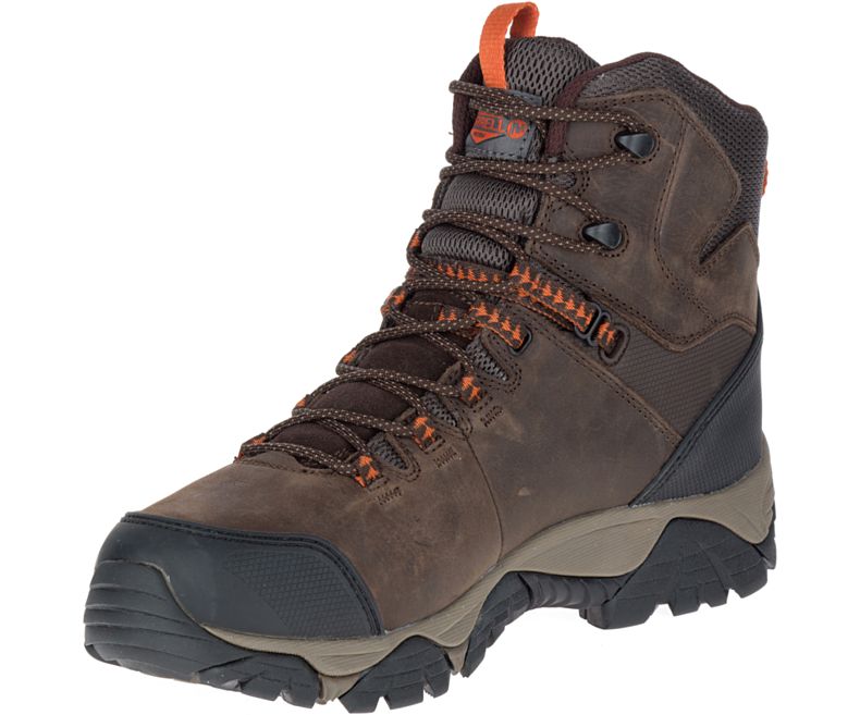 Merrell Phaserbound Mid Vedenpitävät Työ Boot Miesten Vedenpitävät Talvikengät Tummanruskea | 29811M-2WD