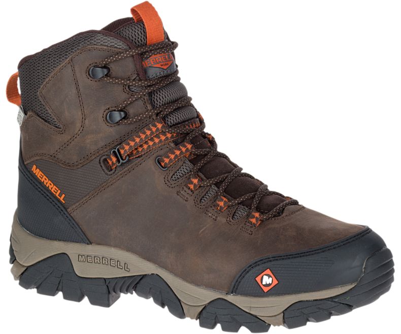 Merrell Phaserbound Mid Vedenpitävät Työ Boot Miesten Vedenpitävät Talvikengät Tummanruskea | 29811M-2WD