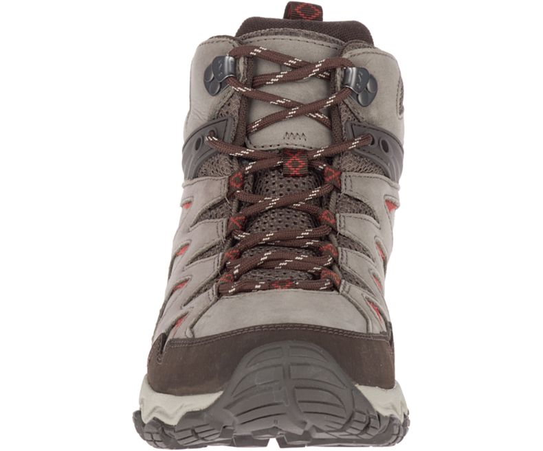 Merrell Pulsate 2 Mid Nahkaiset Vedenpitävät Miesten Vaelluskengät Beige Punainen | 36108M-2HB