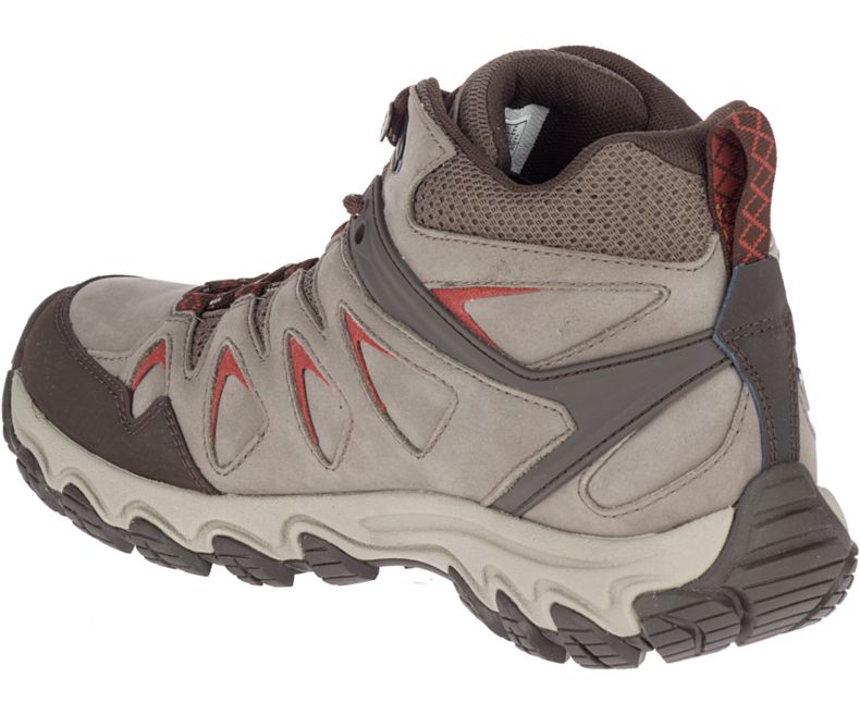 Merrell Pulsate 2 Mid Nahkaiset Vedenpitävät Miesten Vaelluskengät Beige Punainen | 36108M-2HB