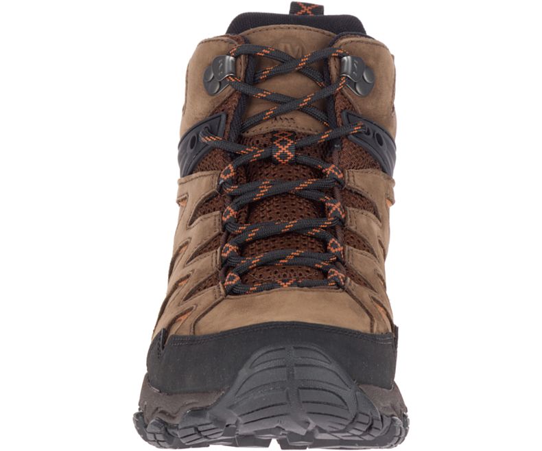 Merrell Pulsate 2 Mid Nahkaiset Vedenpitävät Leveät Leveys Miesten Vaelluskengät Tummanruskea | 36109M-2HD