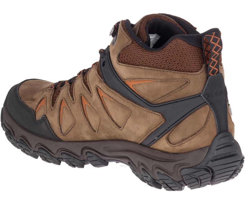 Merrell Pulsate 2 Mid Nahkaiset Vedenpitävät Leveät Leveys Miesten Vaelluskengät Tummanruskea | 36109M-2WD