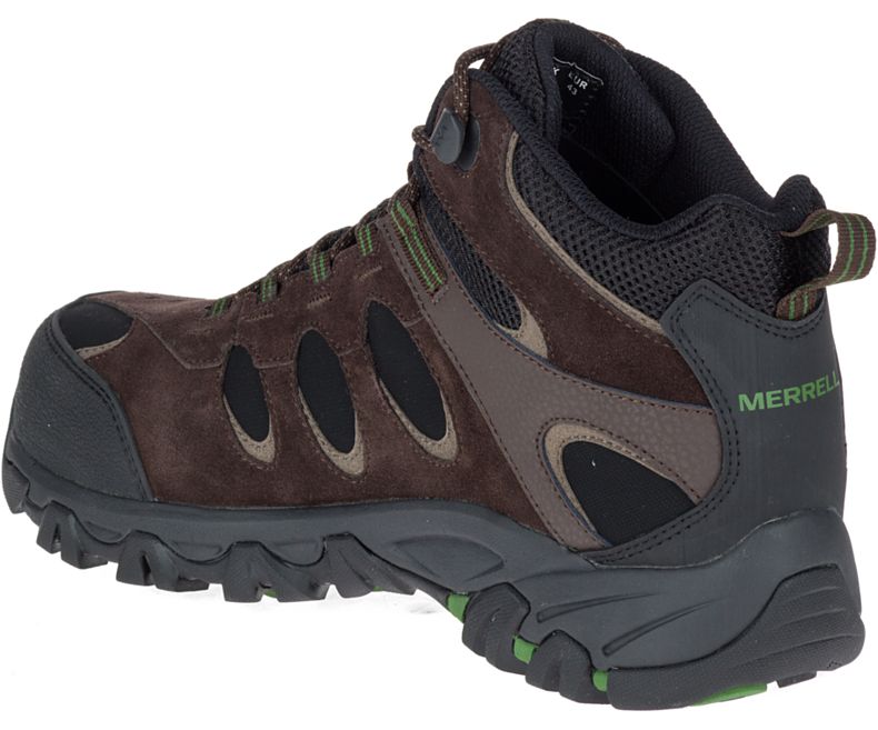 Merrell Ridgepass Bolt Mid Vedenpitävät Comp Varvas Työ Boot Miesten Työsaappaat Tummanruskea | 29087M-2WD