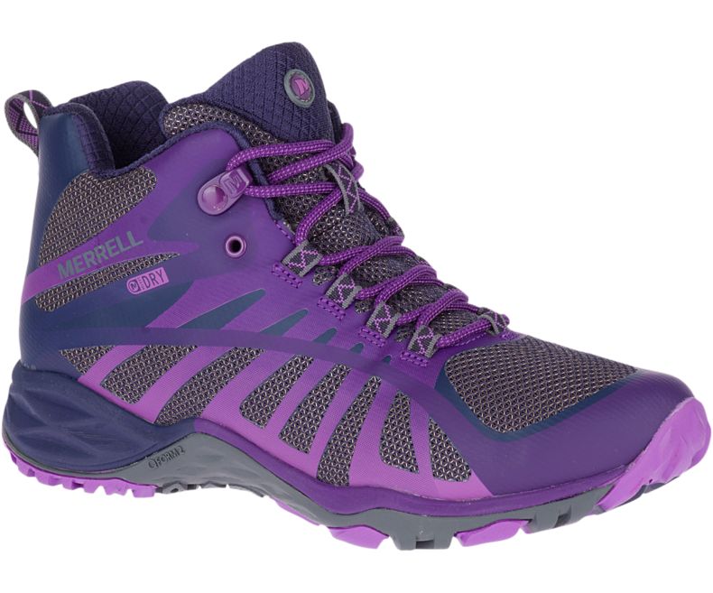 Merrell Siren Edge Q2 Mid Vedenpitävät Naisten Vaelluskengät Violetit | 34609W-1WP