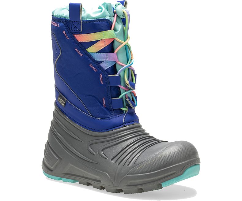 Merrell Snow Quest Lite 2.0 Vedenpitävät Boot Lasten Lumi Saappaat Harmaat Sininen Turkoosi | 40920K-1SG