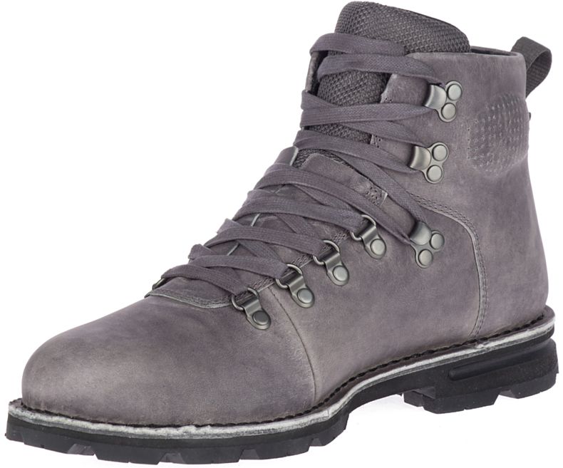 Merrell Sugarbush Braden Mid Nahkaiset Vedenpitävät Miesten Saappaat Tummanharmaat | 38905M-2BA