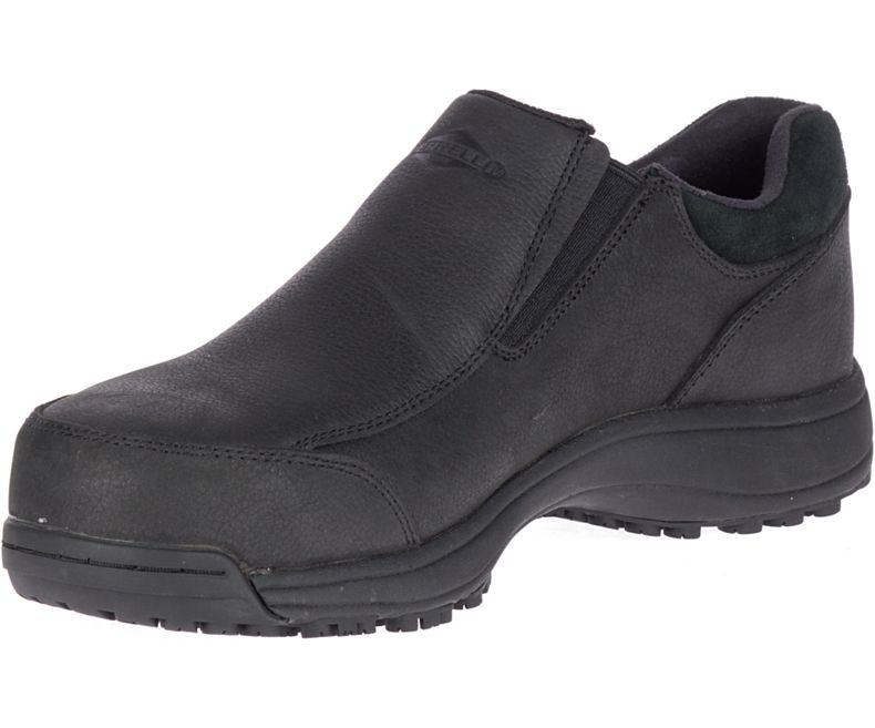 Merrell Sutton Moc Steel Varvas Työ Shoe Miesten Työkengät Mustat | 41322M-2WB