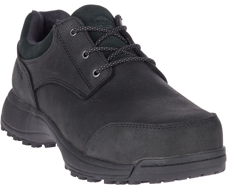 Merrell Sutton Oxford Steel Varvas Työ Shoe Miesten Työkengät Mustat | 41323M-2WB