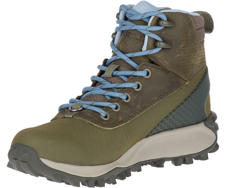 Merrell Thermo Kiruna Mid Shell Vedenpitävät Naisten Vaelluskengät Oliivinvihreä | 41542W-1HO