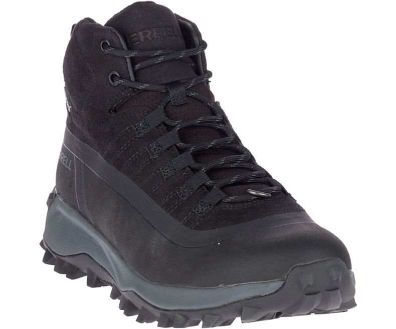 Merrell Thermo Snowdrift Mid Shell Vedenpitävät Miesten Vedenpitävät Kengät Mustat | 41374M-2WA