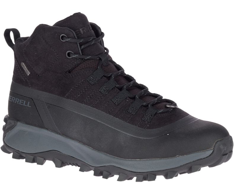 Merrell Thermo Snowdrift Mid Shell Vedenpitävät Miesten Vedenpitävät Kengät Mustat | 41374M-2WA