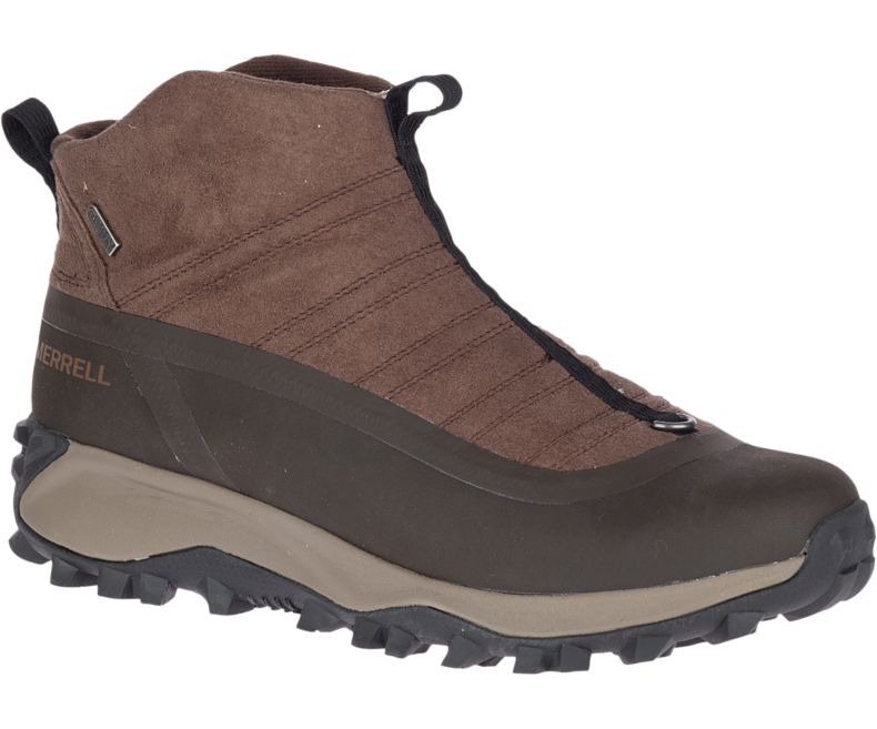 Merrell Thermo Snowdrift Zip Mid Shell Miesten Vaelluskengät Ruskea | 41375M-2HB