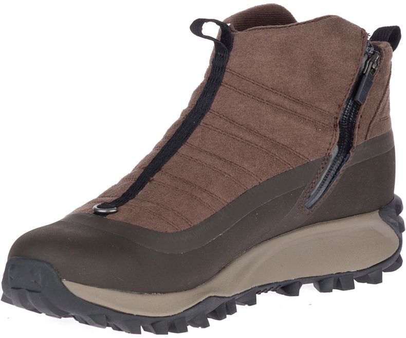 Merrell Thermo Snowdrift Zip Mid Shell Miesten Vedenpitävät Kengät Ruskea | 41375M-2WA