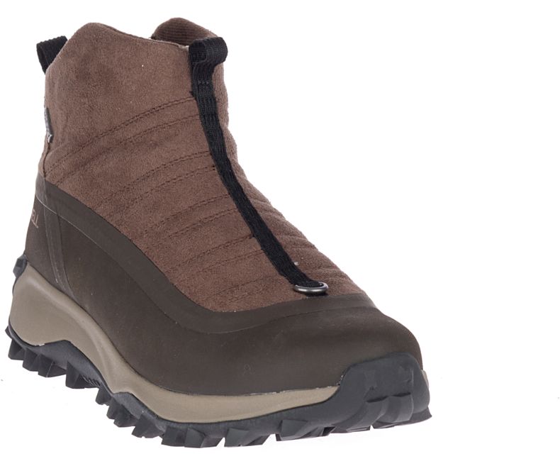 Merrell Thermo Snowdrift Zip Mid Shell Miesten Vaelluskengät Ruskea | 41375M-2WB