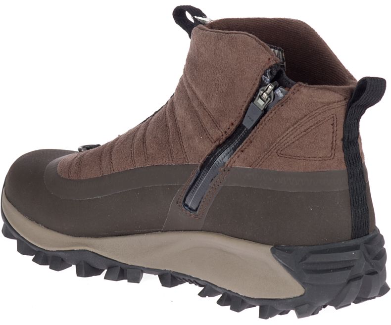 Merrell Thermo Snowdrift Zip Mid Shell Miesten Vaelluskengät Ruskea | 41375M-2WB