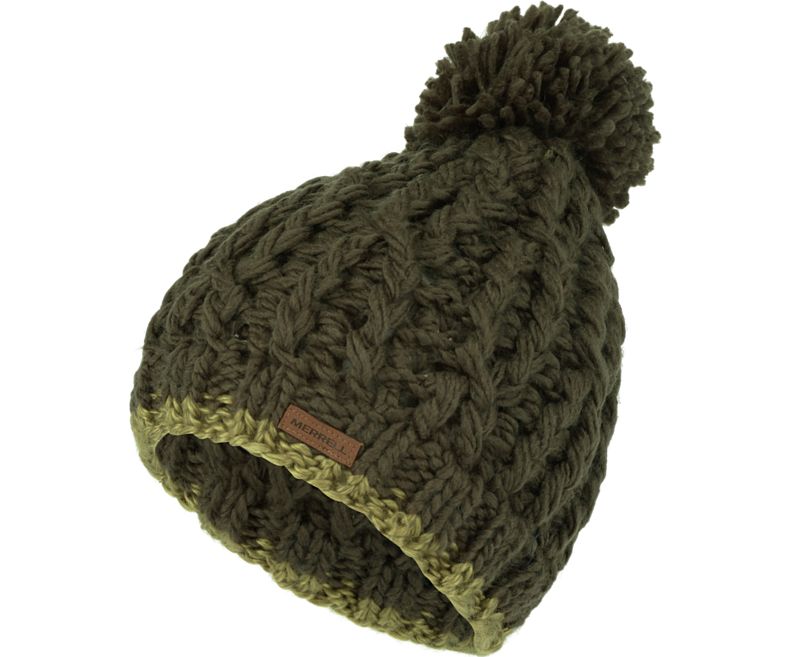 Merrell Trailhead Pom Beanie Naisten Hatut Oliivinvihreä | 41534U-1HO