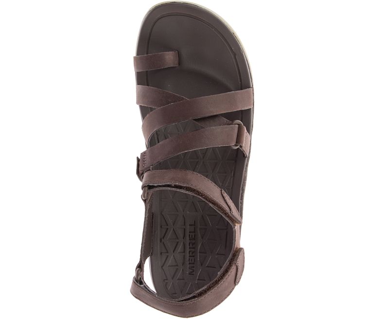 Merrell Trailway Wrap Nahkaiset Naisten Sandaalit Ruskea | 36404W-1SA