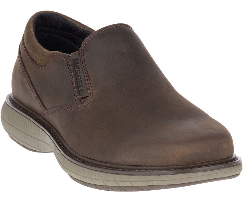 Merrell World Vue Moc Leveät Leveys Miesten Slip On Kengät Mustat | 30969M-2SB