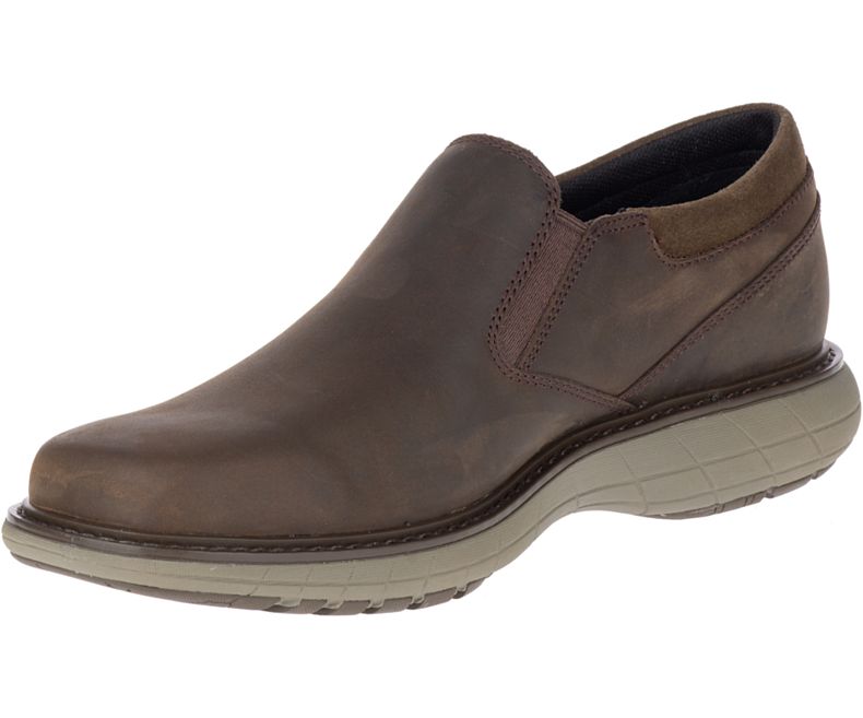 Merrell World Vue Moc Leveät Leveys Miesten Slip On Kengät Mustat | 30969M-2SB