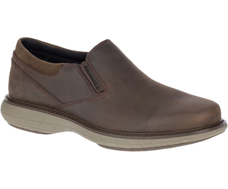 Merrell World Vue Moc Leveät Leveys Miesten Slip On Kengät Mustat | 30969M-2SB