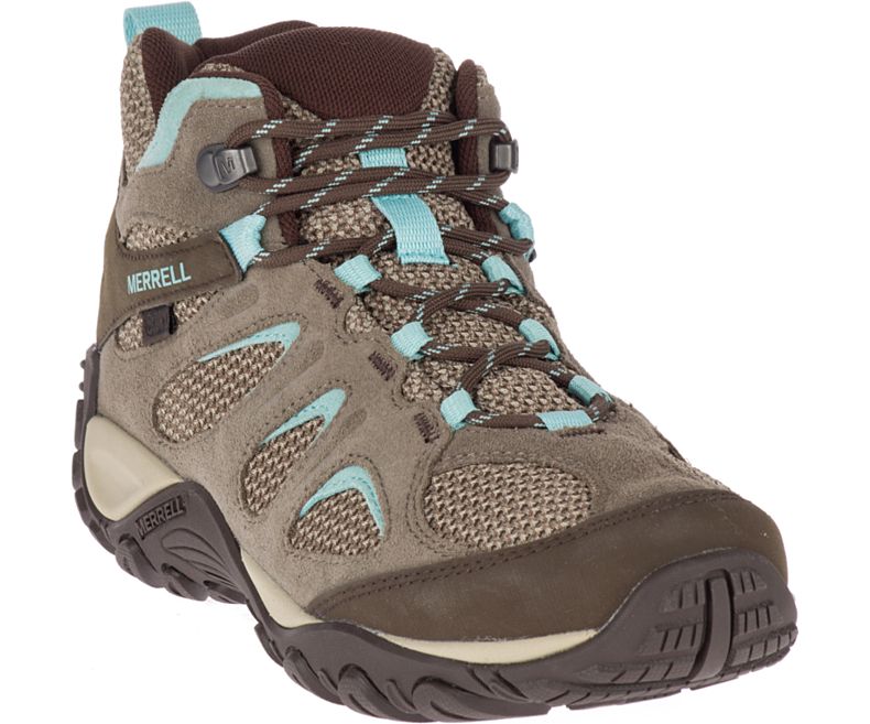 Merrell Yokota 2 Mid Vedenpitävät Naisten Vaelluskengät Ruskea Vaaleansininen | 35411W-1WB