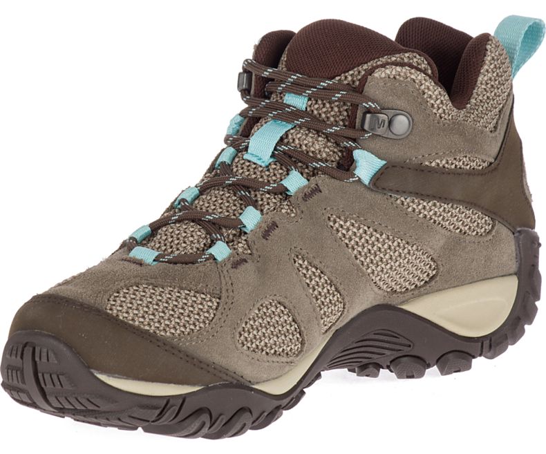 Merrell Yokota 2 Mid Vedenpitävät Naisten Vaelluskengät Ruskea Vaaleansininen | 35411W-1WB