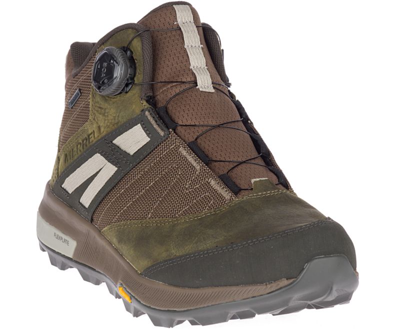 Merrell Zion Boa Mid GORE -TEX® Miesten Vaelluskengät Tummanoliivinvihreä | 41232M-2HD